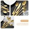 Flatware Sets 5 Decorative Smooth Delicate Household Metal Forks Kit Western Cutlery For Restaurant Home Party Banquet