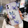 Étuis de luxe Cartoon Clear Glitter Butterfly Soft Antichoc Phone Case pour iPhone 14 12 13 11 Pro Max XS Max XR X 6s 7 8 Plus SE Coque mignonne