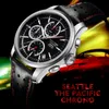 Reef Tiger/RT Sport Chronograph für Männer Quarz mit Date und Super Luminous Steel Leder -Gurt Uhren RGA1663