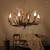 Chandeliers Vintage Chandelier Resin Antler Living Room Restaurant Industrial Indoor Loft Lighting Hanglamp House Deco