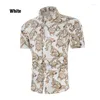 Casual shirts voor heren mannen mode camouflage shirt shirt met korte mouwen slanke heren kleding hiphop streetwear plue maat