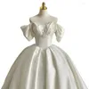 Vêtements ethniques Femmes Fête De Mariage Robe De Soirée Élégante Robe De Bal Dos Nu Sexy Princesse Hors Épaule Satin Robes À Lacets