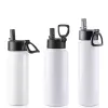 Sublimation Water Bottle Travel Flask Sports Mug 12oz 18oz 24oz Stainless Steel Wide Mouth Insulated Vacuum Cup wholesale