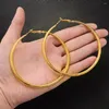 Hoop Earrings PAIR OF BIG GOLD PLATED LARGE CIRCLE CREOLE CHIC HOOPS GIFT UK214c