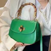 Wholesale factory ladies shoulder bags high-quality shaped leather handbag retro solid color women handbags European and American popular green small square bag