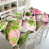 Bord trasa 3D -dukduk Flower Mönster Vattentät matsering Cover Wedding Party Rectangular Home Textile Kitchen Decor