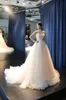 Sweetheart Soft Tulle A-line Wedding Dresses Beach Court Train Wedding Gown