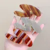 Fashion Acetic Acid Luxury Boutique Simple Geometric Striped Hairpin Barrettes for Women Girl Accessories Headwear