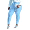 Pantaloni da donna Jeans da donna Pantaloni elasticizzati skinny dritti a vita alta Streetwear Pantaloni a matita con fasciatura scavata da donna 2022