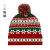 Bandanas Year LED Knitted Christmas Hat Beanie Light Up Illuminate Warm For Kids Adults Decor