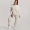 Women's Two Piece Pants Winter Sets Women Tracksuit Oversized Suit Men Autumn Trouser Male Sweatshirt Solid Sports Hoodie Sportswear 221207