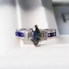 Pierścionki ślubne caoshi luksus kolorowy krojona markizowa kształt cz kamienny pierścionek zaręczynowy dla kobiet Walentynki Girl