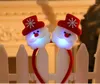 Decorações de Natal adorável bandana da cabeça Santa Rena Snowman Urso LED Banda de cabelo leve iluminação de cabeça dupla Decoração de Natal F