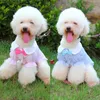 Dog Apparel Pet Clothes Bowknot Striped Shirts For Dogs Cat Small Thin Summer Blue Boy Girl Puppy T-shirts Chihuahua Clothing