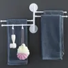 Bath Accessory Set Multi bar Towel Rack Wall Mounted Rotating Punch free 180 Degree room Hanger Holder Stand Multifunctional Tools 221207