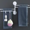 Ensemble d'accessoires de bain Porte-serviettes multi-barres Fixation murale Poinçon rotatif gratuit Salle à 180 degrés Porte-cintre Support Outils multifonctionnels 221207