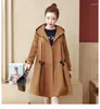 Women's Trench Coats Fashionable Female Clothing Maternity Coat Women Oversize Big Size Windbreaker Autumn Clothes Hooded 1468