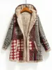 Women's Down Parkas Winter Coat for Women Plus Size Parka Stor Plaid Hood Kvinnlig Velvet med fickknapp Fett 2xl 3xl 4xl 5xl 221207