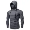 Mens Hoodies Sweatshirts hoodie sweatshirt Mask Button Sports Hooded Splice Large OpenForked Male Long Sleeve Shirts 221207