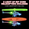 Светодиодные игрушки зажигают Ripcord Pull Line Helicopters Cool для детей со вспышками светодиодов в помещении и на открытом воздухе для любителей вечеринок для мальчиков и девочек