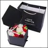 Fleurs décoratives Couronnes Artificielle Rose Fleurs Faux Mariage Anniversaire En Forme De Coeur Cadeau Anniversaire Rose Boîte Noire Fleur 1250 Dham9