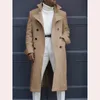 Herren Wollmischungen Mann Weiße Lange Jacken Herbst Wollmischungen Langarm Trenchcoat Mode Männer Kleidung Kausal Winter Oberbekleidung 221208