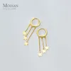 Hoopörhängen Modian Authentic 925 String Sliver Simple Long Chain Star Earring for Women Minimalist Style Fine Jewelry Brincos