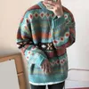 Suéteres masculinos ricos cor elegante o pescoço elástico suéter malha tricô homens outono colorido para casa