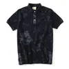 Men's Polos GustOmerD Nice Summer Polo Shirt Flower Print 111% Cotton Collar Slim Short-sleeved