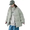 Herrarna ner parkas vinterjacka män parkor tjockare varm kappa mens stativ krage fast färg casual parka kvinnor mode streetwear överdimensionera 5xl 221208