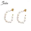 Boucles d'oreilles cerceaux JOolim PVD PVD plaqué des perles de riz en eau douce Perle Perles d'oreille Fournisseur