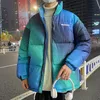 Men's Down Parkas Mens Winter Warm Korean Thicken Casual Coats Gradient Printed Oversized Jacket Outwear 221207