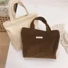 Bolsas de cosméticos de pana Simple para mujer, estuches de maquillaje de viaje, tela de algodón, organizador de transporte, bolso pequeño