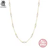 Colliers Orsa Jewels 14K Gold 925 Collier de perles en argent sterling avec 3-4mm à la main naturelle baroque minuscule chaîne pour femmes GPN19 221207