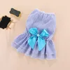 Dog Apparel Luxury Dress With Pearl Bowknot Summer For Small Medium Dogs Pet Skirt Chihuahua Costume Puppy Yorkies Clothes