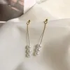 Orecchini posteriori Moda lunga nappa Simulata clip di perle per le donne Ragazza Semplice squisito Serpente Orecchie con pendente a catena Brincos Bijoux