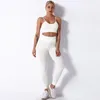 Active Sets 2Piece Seamless Yoga Set Women Fitness Suits Crop Top High Running Waist Workout Bra Cropped Wear Sports Gym Legging Wholesale