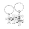 Party Gunst 18 Styles Roestvrij staal Puzzel Paar hanger Metal Keychain Sieraden Valentijnsdag Gift Lovers Keychains