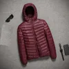 Męskie Parkas Parkas Lekkie kurtki Męskie kurtki Spring z kapturem Ultralight Quilted Parted Pardor for Winter Down Coats Light Puffer 221208