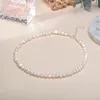 Chokers 5-6-мм натуральное барочное жемчужное ожерелье для жемчужины для подарка 925 Серебряный серебряный хокер. Женщины девочки 221207