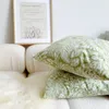 Kudde Dunxdeco Simple Ins Fresh Green Leaf Soft Cover Dekorativ fall Nordisk naturkonst vardagsrum Bädd