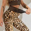 Leggings deportivos Push Up para mujer, mallas deportivas con estampado de leopardo, pantalones elásticos para correr con burbujas en la cadera, pantalones deportivos para mujer