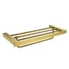 Badtillbehör Set Gold Borsted Badrumstillbehör Hardware Handel Bar Rollpappershållare Rack Hylla Robe Hook Soap Dish Toalett Borste Square