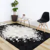 Carpets American Style Luxury Cowhide Seamed Patchwork Rug Natural Cow Skin Fur Carpet Black And White Decoration Office