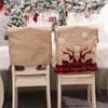 Pokryty krzesełkowe haftowe świąteczne jadalnię santa claus meble antimacassar impreza uprzejmy