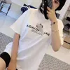 Erkek Tişörtler Paris İlkbahar Yaz Yeni Saf Pamlu T-Shirt Net Kırmızı Büyük Yuvarlak Boyun Kısa Kol gevşek Erkek ve Kız Öğrenci Kıyafetleri T221208