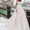 Robes de mariée élégantes A-ligne hors épaule dentelle appliques princesse Boho robes de mariée de plage
