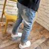 Trousers Girls Autumn Winter Cherry Printed Denim Pants Kids Jeans for Teenagers Ripped 3 12Years 221207