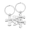 Party Favor 18 Styles Rostfritt stålpusselpar Pendant Metal Keychain Jewelry Valentine's Day Gift Lovers Keychains