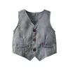 Clothing Sets Kids Boy Vest Wedding Waistcoats Shirt Suit Wholesale Toddler Formal Set Boys Costume Long Sleeve Outfit 2 3 4 5 6 Y